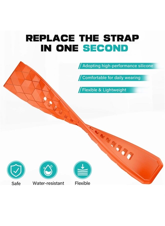 OVERSTEP Silicone Band Compatible Fenix 7/6 Pro/5 Plus Band, 22mm Soft Silicone Quick Release Easy Fit Watch Strap Compatible for Garmin Fenix 7/5 Plus 6 Pro/Forerunner 935/945/Epix Gen 2 Band, Orange  - Image 1