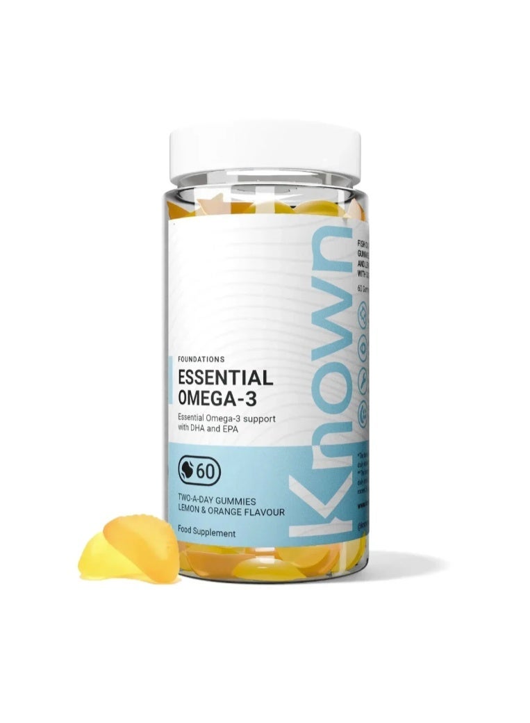 Known Essential Omega 3 Gummies Supplement |Omega 3 with DHA & EPA | Lemon & Orange Flavour - Image 1