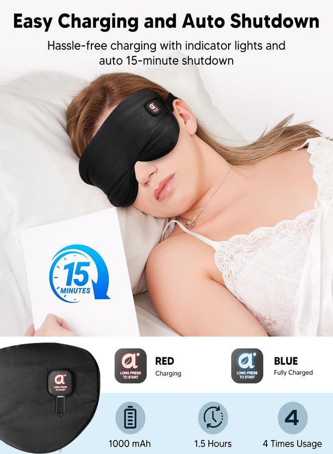 arboleaf Heated Eye Mask Cordless Rechargeable Heated Eye Masks Warm Compress for Eyes Temperature Control for Dry Eyes and Better Sleep Perfect for Relaxation & Sleep - Image 4