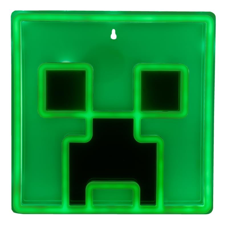 Paladone Creeper Iconic LED Wall-Mountable Light Officially Licensed Minecraft Room Decor for Boys and Girls, Gamer Night Light in Vibrant Green - Image 2