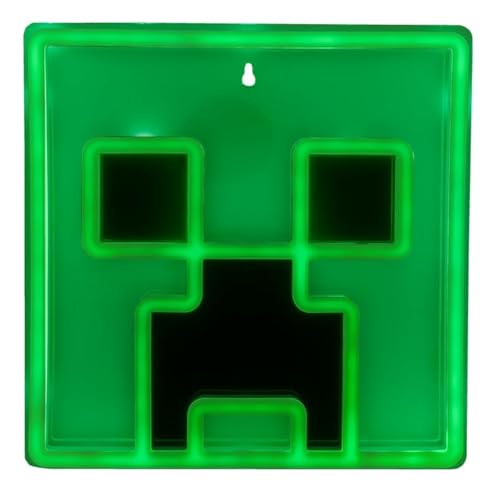 Paladone Creeper Iconic LED Wall-Mountable Light Officially Licensed Minecraft Room Decor for Boys and Girls, Gamer Night Light in Vibrant Green - Image 1