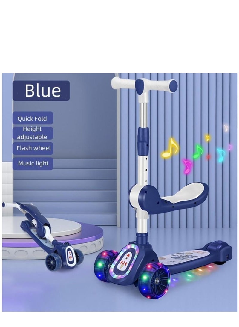 Pikkaboo Mini Rider Led Light Scooter With Music-Navy - Image 3