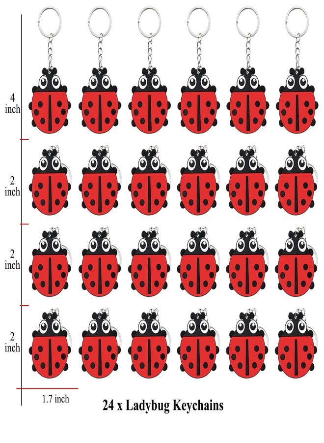 Elecrainbow 24 Pack Ladybug Keyring Pack Party Favor for Ladybug Lover, My Little Ladybug Themed Party, Baby Shower, Birthday - Image 2