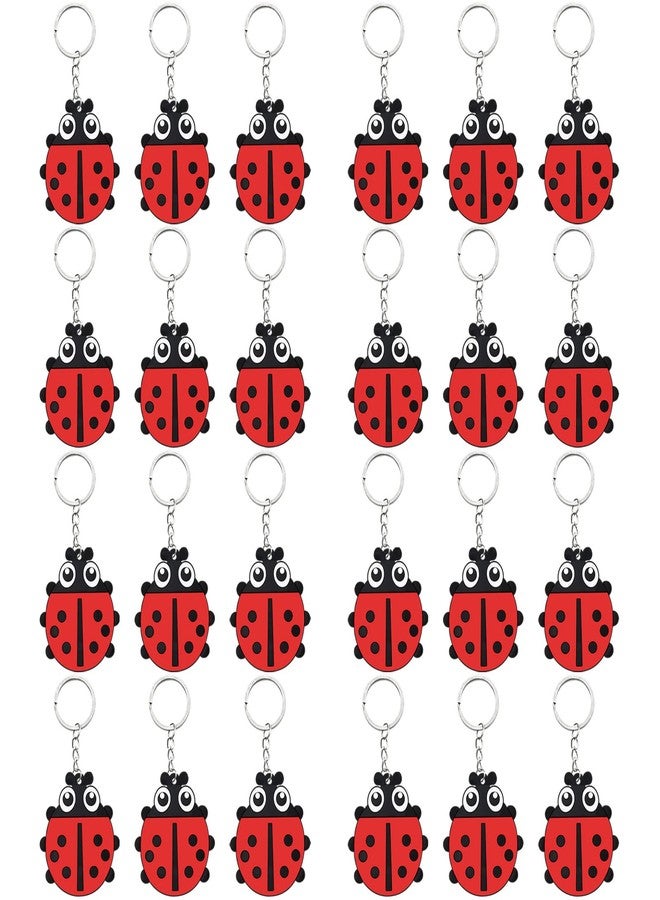 Elecrainbow 24 Pack Ladybug Keyring Pack Party Favor for Ladybug Lover, My Little Ladybug Themed Party, Baby Shower, Birthday - Image 1