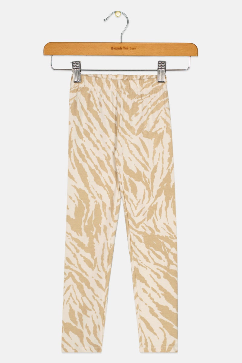 GAP Kids Girl Animal Pattern Pull On Leggings, Brown  - Image 1