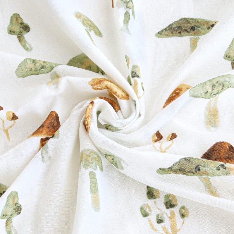 Lifetree Crib Sheets For Baby  Muslin Fitted Crib Sheets Boys Girls - Toddler Bed Sheet Fits Standard Crib  70% Viscose From Bamboo And 30% Cotton  Mushroom Pattern  28In X 52In - Image 2