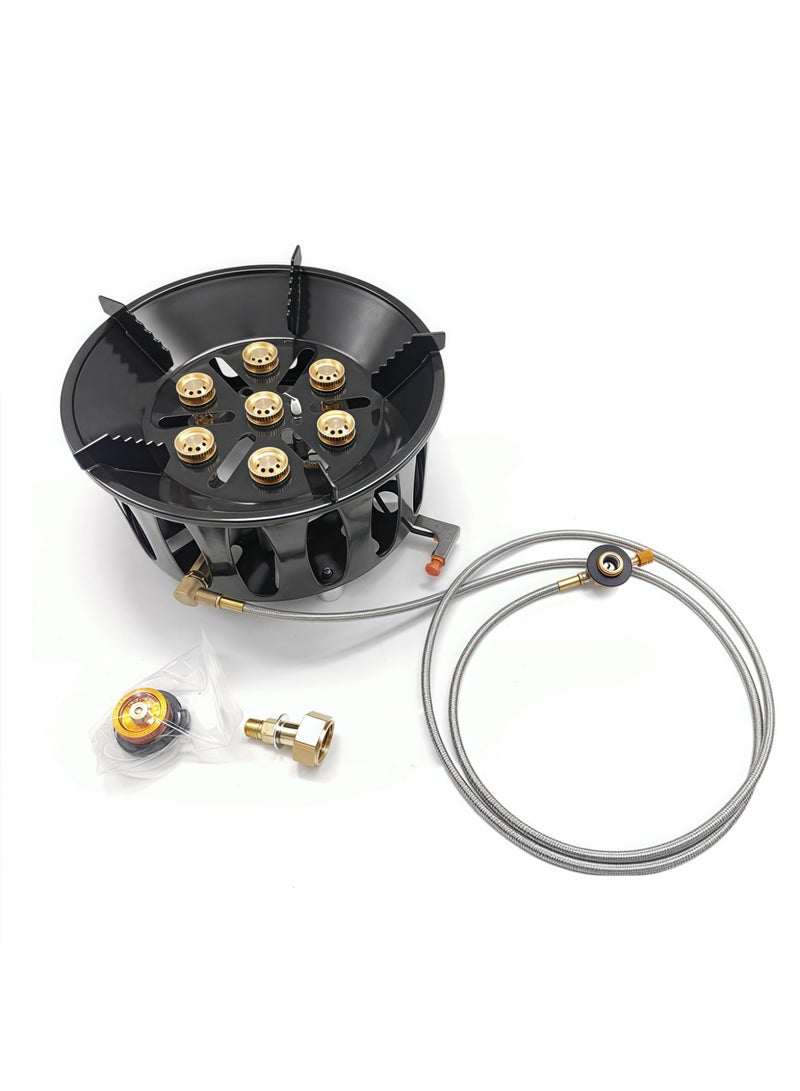 جين فان ل أنا موقد كاسيت محمول من Seven Star بقوة 21000 وات، يمكن توصيله بثلاثة أنواع من أسطوانات الغاز، قوة نيران قوية، تصميم مقاوم للرياح، مناسب للطهي في الهواء الطلق والتخييم والنزهات والمشي لمسافات طويلة - Image 5