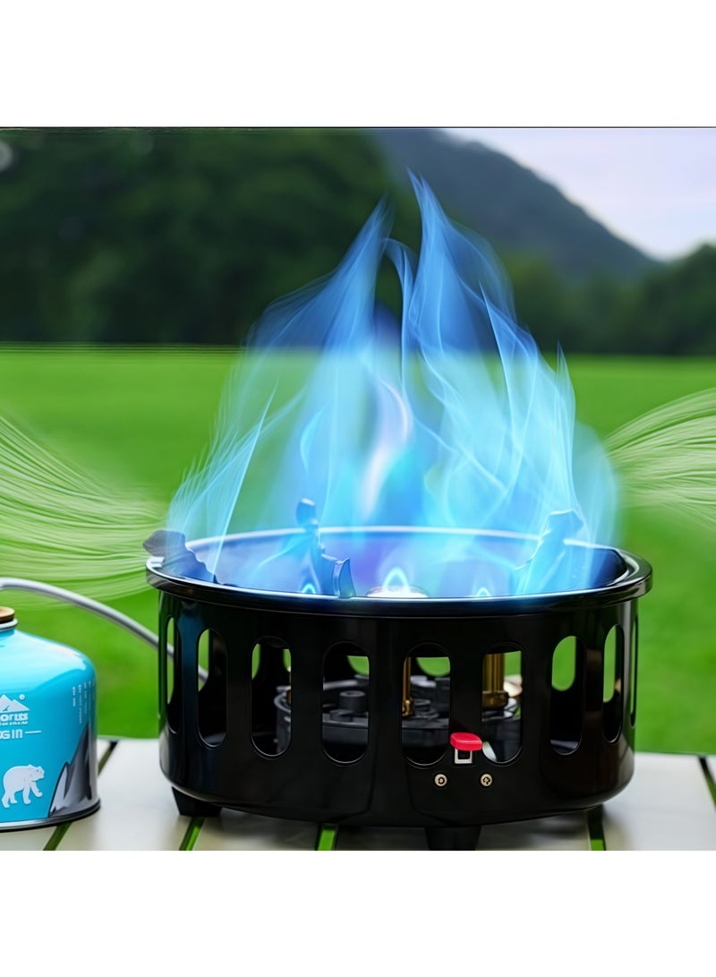 جين فان ل أنا موقد كاسيت محمول من Seven Star بقوة 21000 وات، يمكن توصيله بثلاثة أنواع من أسطوانات الغاز، قوة نيران قوية، تصميم مقاوم للرياح، مناسب للطهي في الهواء الطلق والتخييم والنزهات والمشي لمسافات طويلة - Image 3