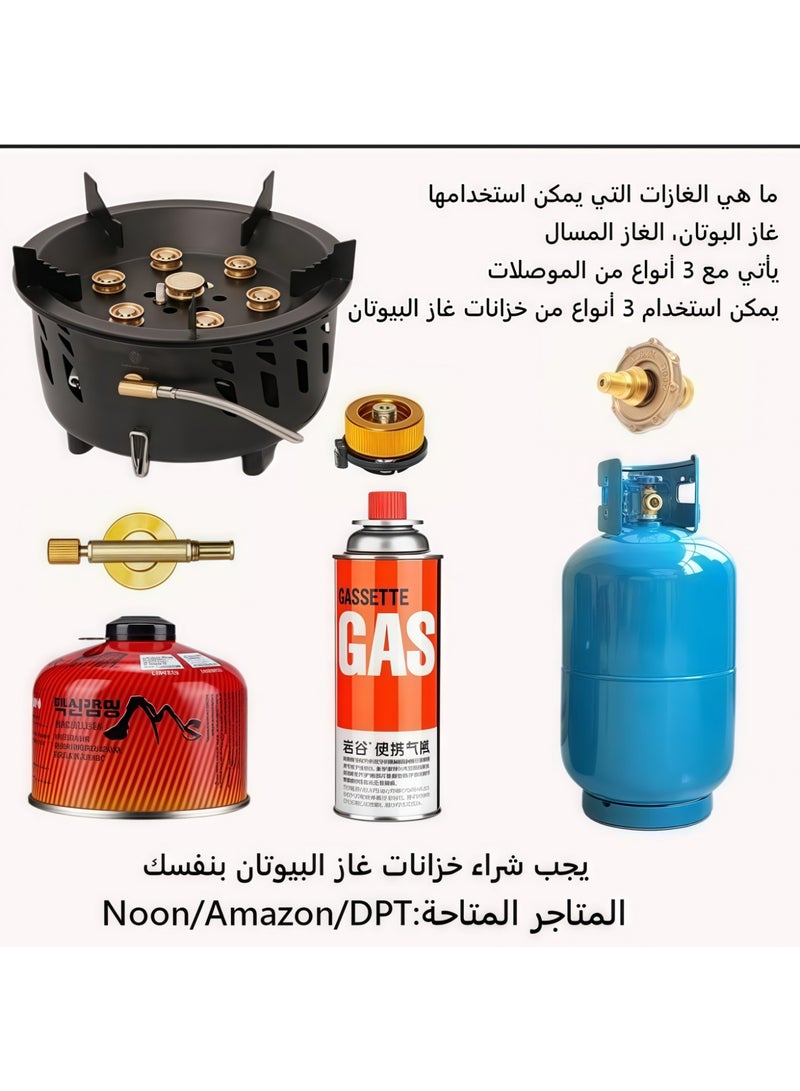 جين فان ل أنا موقد كاسيت محمول من Seven Star بقوة 21000 وات، يمكن توصيله بثلاثة أنواع من أسطوانات الغاز، قوة نيران قوية، تصميم مقاوم للرياح، مناسب للطهي في الهواء الطلق والتخييم والنزهات والمشي لمسافات طويلة - Image 4