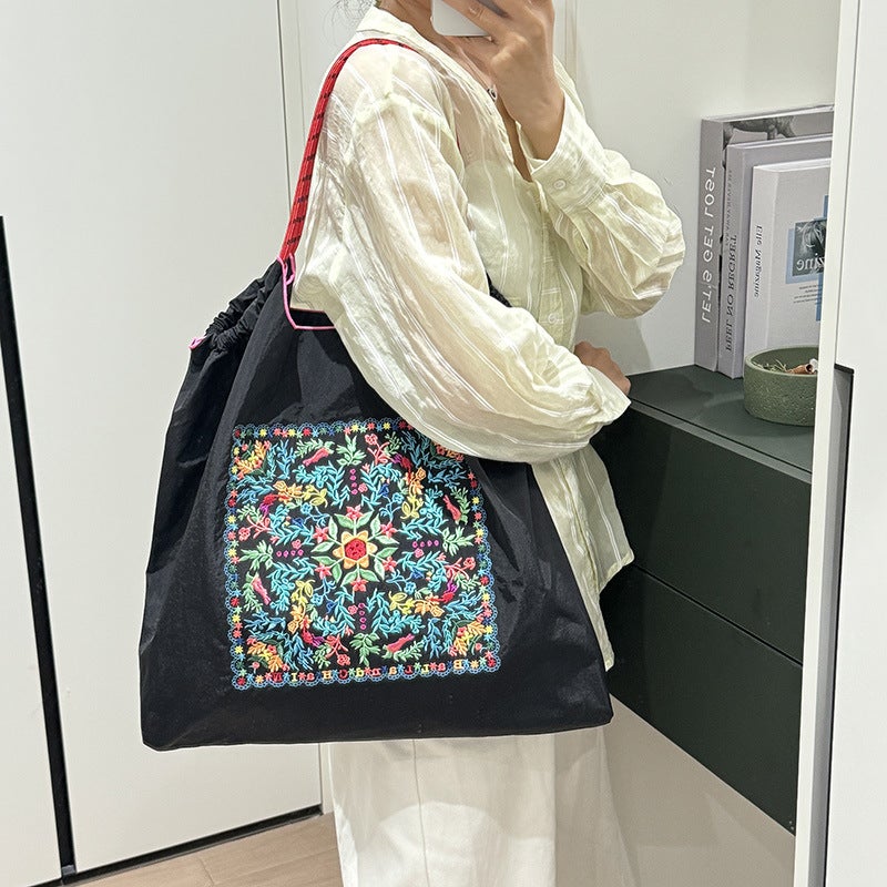 Set. Made In Japan Embroidered Ballchain Environmentally Friendly Bag Women'S Bag Crossbody Bag Single Shoulder Canvas Bag Customized Handbag - Image 2