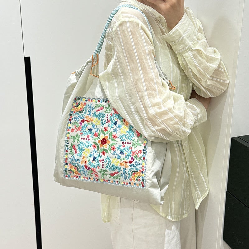 Set. Made In Japan Embroidered Ballchain Environmentally Friendly Bag Women'S Bag Crossbody Bag Single Shoulder Canvas Bag Customized Handbag - Image 5