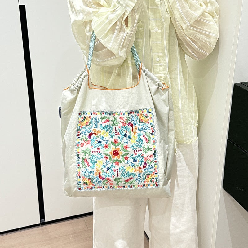 Set. Made In Japan Embroidered Ballchain Environmentally Friendly Bag Women'S Bag Crossbody Bag Single Shoulder Canvas Bag Customized Handbag - Image 4