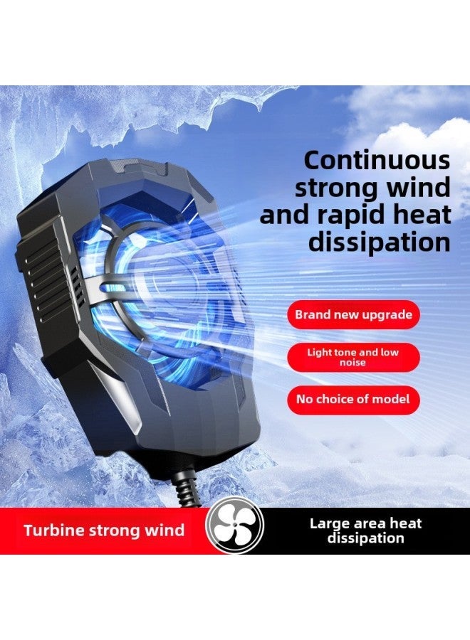 Supply F18 Air-cooled Mobile Phone Radiator Super Large Air Volume Hurricane Cooling Source Wholesale-Color:S19 Back Clip Radiator-blue And White (cost-effective, With Two-speed Adjustment)  - Image 3