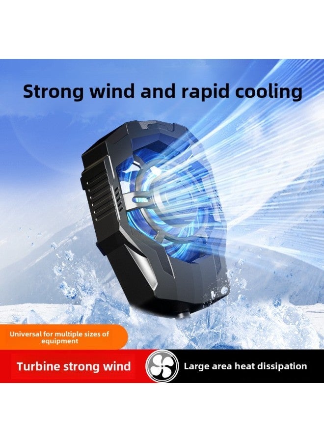 Supply F18 Air-cooled Mobile Phone Radiator Super Large Air Volume Hurricane Cooling Source Wholesale-Color:S19 Back Clip Radiator-blue And White (cost-effective, With Two-speed Adjustment)  - Image 2