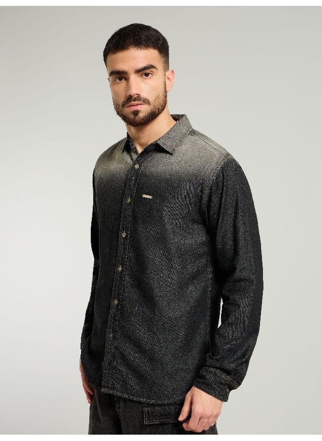 Beyoung Black Ombre Denim Shirt For Men  - Image 1