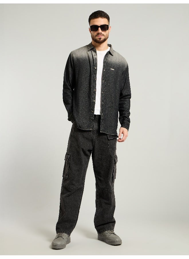 Beyoung Black Ombre Denim Shirt For Men  - Image 5