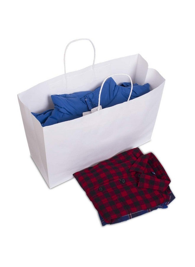 BagDream 16x6x12 Inches 50Pcs White Kraft Paper Bags with Handles Bulk, Large Gift Bags for Shopping, Grocery, Retai, Merchandise, Party Favor Gifts, Recyclable Paper Sacks - Image 3