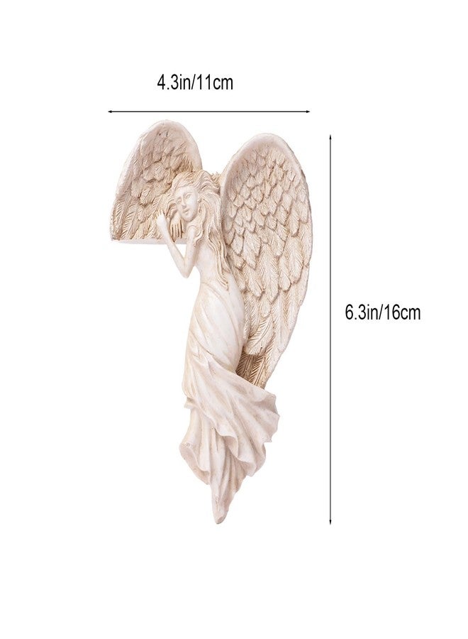 WEAXIO 1pc Elegant Guardian Angel Sculpture - Handcrafted Resin Winged Figurine Wall Art, Vintage Doorway Decor for Home, Office, Living Room & Spiritual Spaces - Image 2