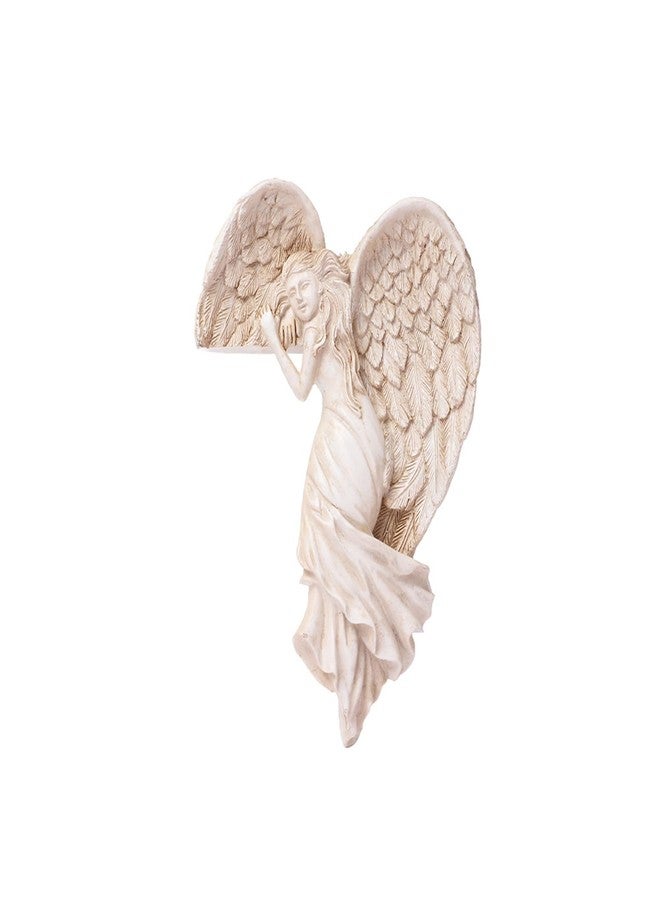 WEAXIO 1pc Elegant Guardian Angel Sculpture - Handcrafted Resin Winged Figurine Wall Art, Vintage Doorway Decor for Home, Office, Living Room & Spiritual Spaces - Image 1