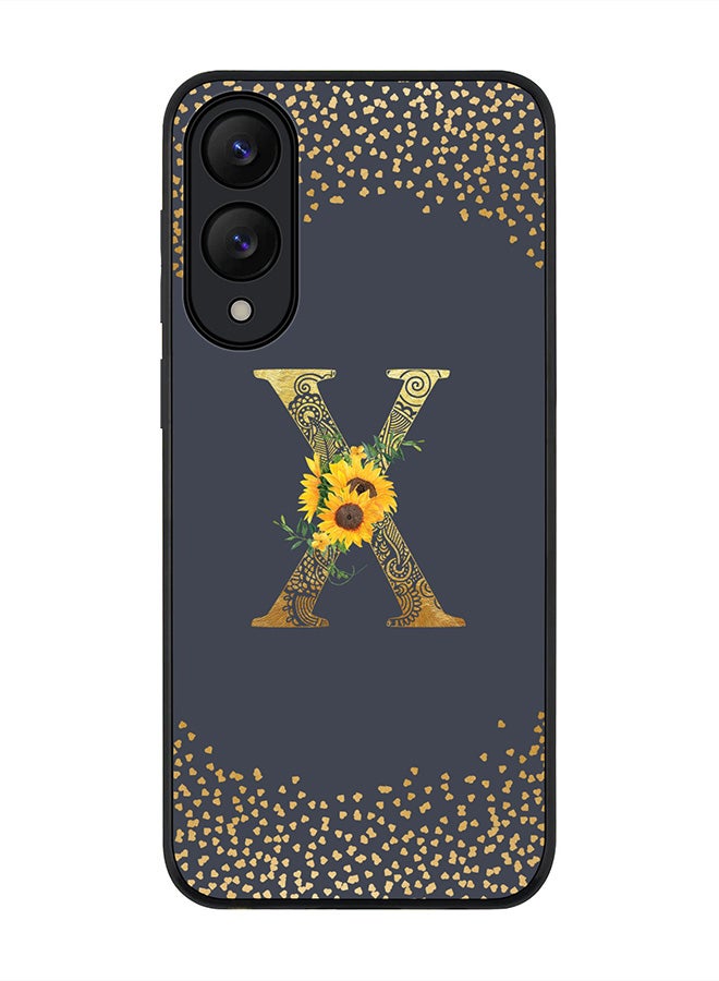 Stylizedd For Samsung Galaxy S25 Edge Case,Slim fit Camera Protection, Shockproof Thin Phone cover  - Custom Floral Monogram - X  (Grey )