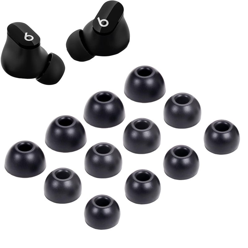 luakesa Replacement Silicone Tips Earbuds Buds Eartips Set for Beats Studio Buds Earphone Headphones,6 Pairs (Black) - Image 1