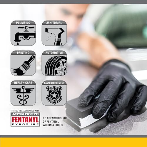SAS Raven Powder Free Nitrile Disposable Gloves | 7 Mil - Med | Latex Free, Chemical + Puncture Resistant, Textured Grip, Single Use | for Automotive, Industrial, Janitorial, MRO, Food Service | 66517 - Image 4