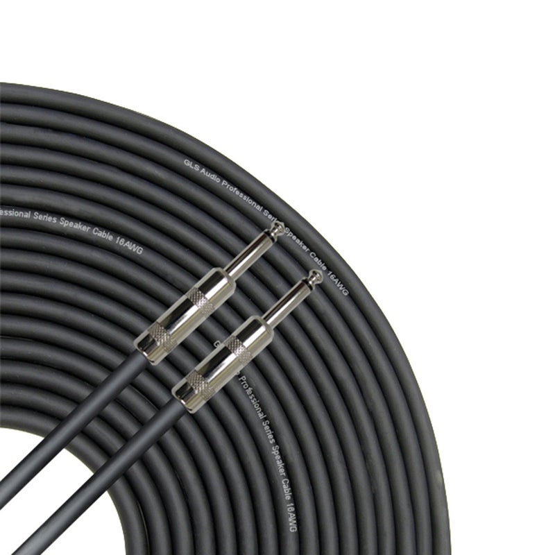 GLS Audio 100 Feet Speaker Cable 16AWG Patch Cords - 100 ft 1/4 Inch to 1/4 Inch Professional Speaker Cables 100 Foot Black 16 Gauge Wire - Pro 100' Phono 6.3mm Cord 16G - Single - Image 5