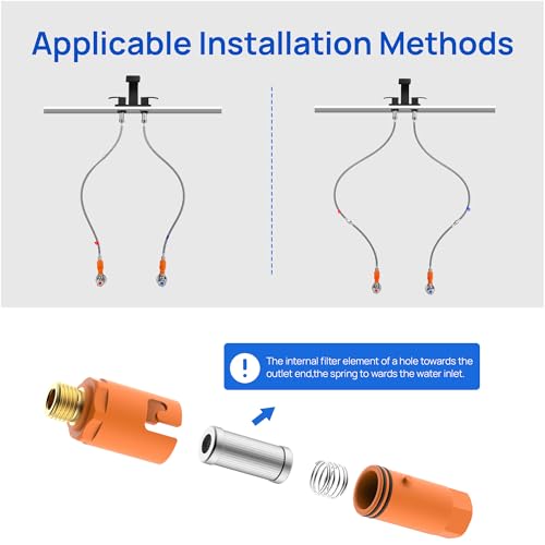 J-HVA Under Sink In line Water Filter - Sediment Water Filter, Reusable Impurity Filter Attachment, 9/16" Female x 9/16" Male Thread Connector Size for Bathroom Kitchen RV Faucet Supply Lines (1 Pair) - Image 3
