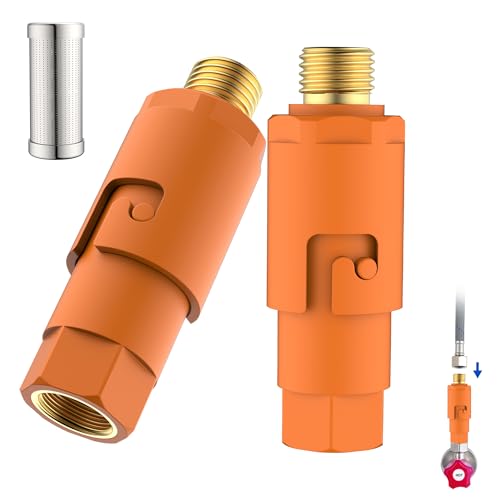 J-HVA Under Sink In line Water Filter - Sediment Water Filter, Reusable Impurity Filter Attachment, 9/16" Female x 9/16" Male Thread Connector Size for Bathroom Kitchen RV Faucet Supply Lines (1 Pair) - Image 1
