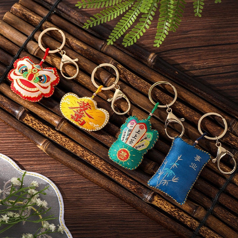 Wenchuang Small Gift Creative Keychain Sachet Dragon Boat Festival Sachet Prayer Peace Blessing Bag Small Pendant Sachet Chinese Style - Image 3