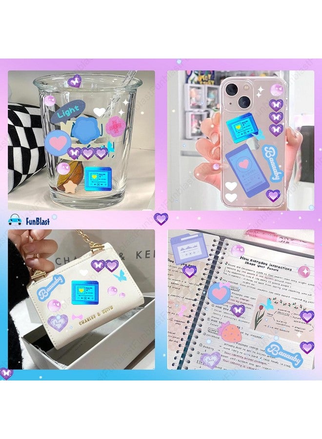 FunBlast Kawaii Stickers Book - 50 Sheets/1200+ Stickers, Star Sea Boundary Japanese Style Decorative Sticker, Self-Adhesive Kawaii Sticker, Cute Sticker for Girls (C) - Image 5