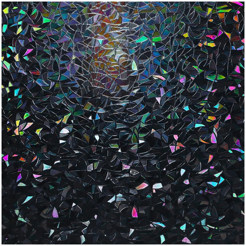 rabbitgoo Window Privacy Film Rainbow Film Decorative Window Sticker 3D Static Stained Glass Cling Tint for Room Darkening Day Sleep Black 175 x 787 inches