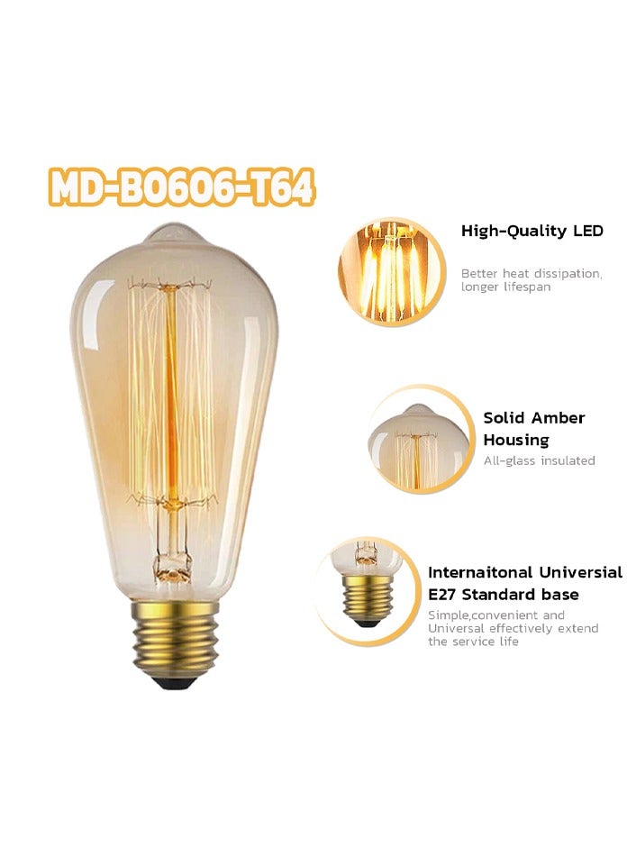 MODI LED Bulb E27 6w 10 pcs warm white Vintage Edison Bulb Design - Image 2