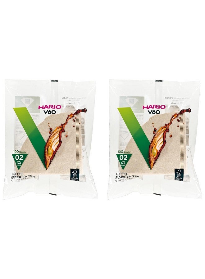 Hario فلتر ورقي HARIO VCF-02-100M لـ V60، 06.6 قدم (02 م)، لعدد 1-4 أكواب، 200 ورقة - Image 1