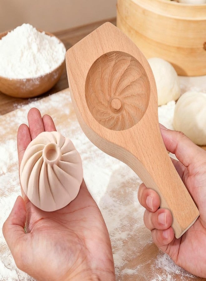 Jeyntanc Steamed Bun Mol-d, Wooden DIY Bun and Mooncake Mol-d Filling Spoon Stuffed Bu-n Mol-d Kitchen Cooking Tool for Baozi,Dumpling,Pastry(COLOR:wood) - Image 5