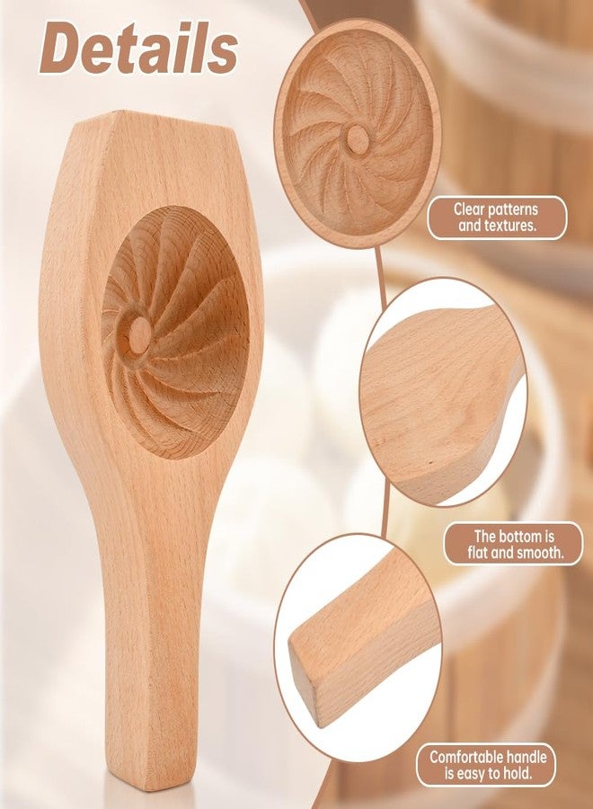 Jeyntanc Steamed Bun Mol-d, Wooden DIY Bun and Mooncake Mol-d Filling Spoon Stuffed Bu-n Mol-d Kitchen Cooking Tool for Baozi,Dumpling,Pastry(COLOR:wood) - Image 3