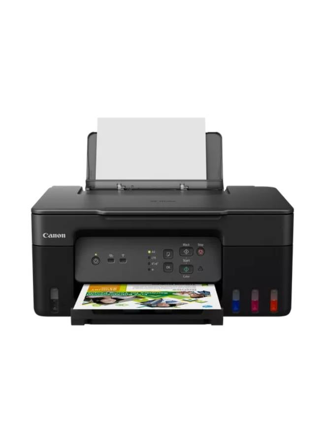 G3430 Wireless Colour 3-in-1 Refillable MegaTank Printer, Black, A4, print, copy and scan, high-yields of ink of up to 6,000 black pages or 7,700 color pages Black