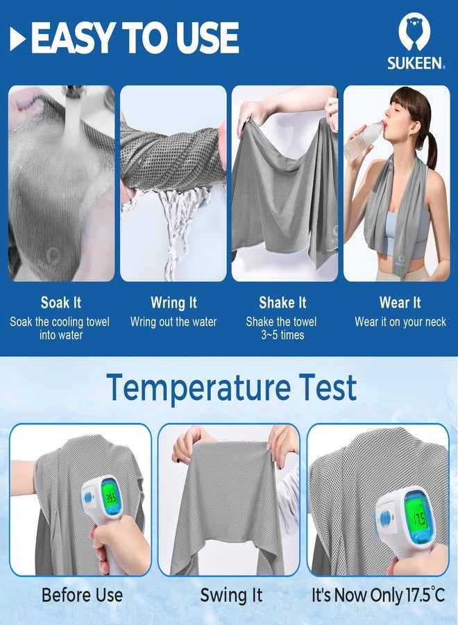 Sukeen 6 Pack Cooling Towels for Neck and Face(40"x 12"), Cool Sweat Towels for Hot Weather, Cooling Rag, Lightweight Soft Breathable Towels for Yoga, Sport, Workout, Running, Gym, Camping, Fitness - Image 3