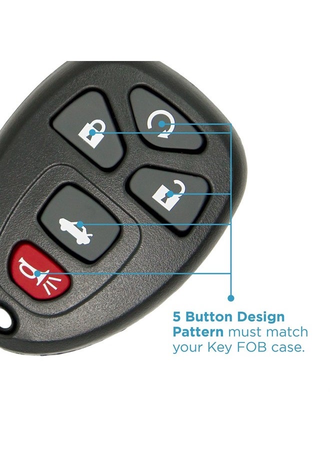 Keyless2Go Replacement for Shell Case and 5 Button Pad for Remote Key Fob with FCC OUC60270 OUC60221 and Part 15912860  - Image 2
