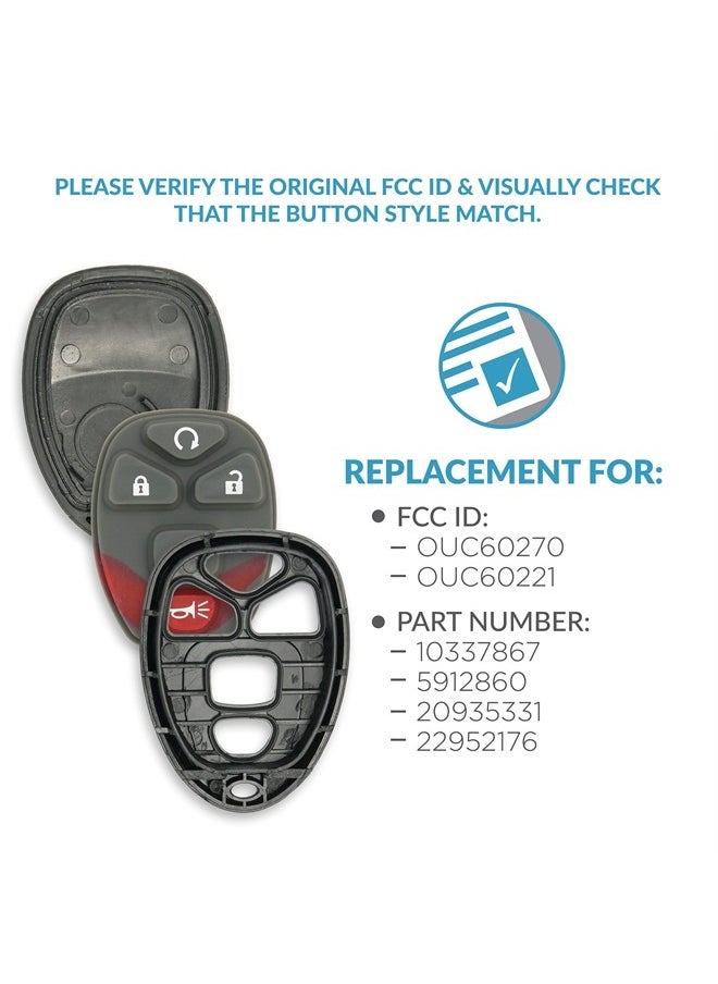 Keyless2Go Replacement for Shell Case and 5 Button Pad for Remote Key Fob with FCC OUC60270 OUC60221 and Part 15912860  - Image 5