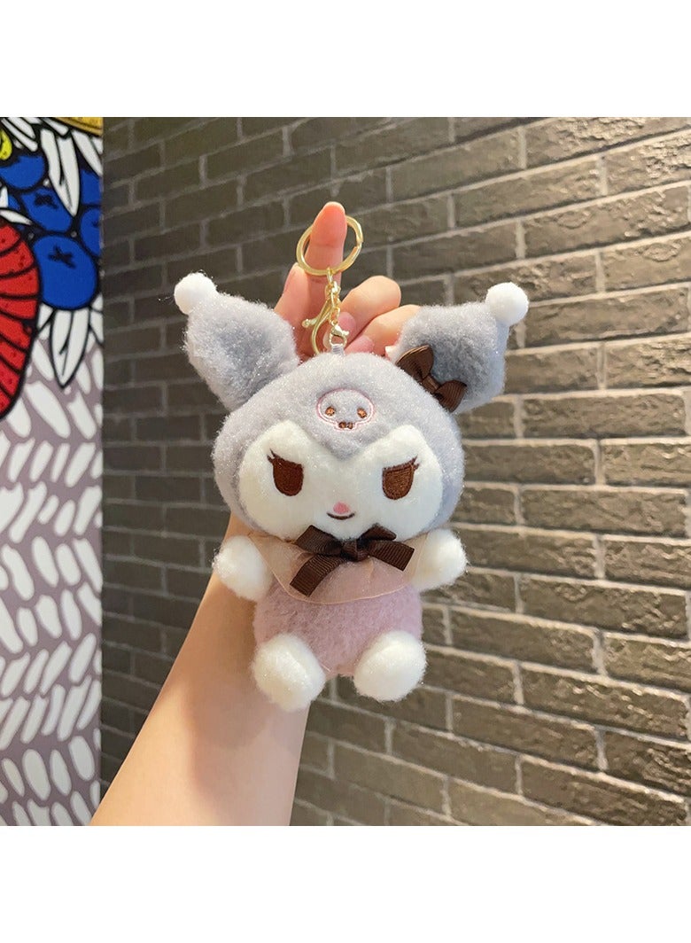 عام طقم سلسلة مفاتيح قطيفة مكون من 3 قطع من سلسلة مفاتيح قطيفة 12 سم، دمية قطيفة من كلب تاماغويا ودمية مرحبا كيتي مع حلقة مفاتيح وقلادة جنية وحقيبة حلقة مفاتيح، إكسسوارات لجميع الأعمار والمناسبات - Image 2