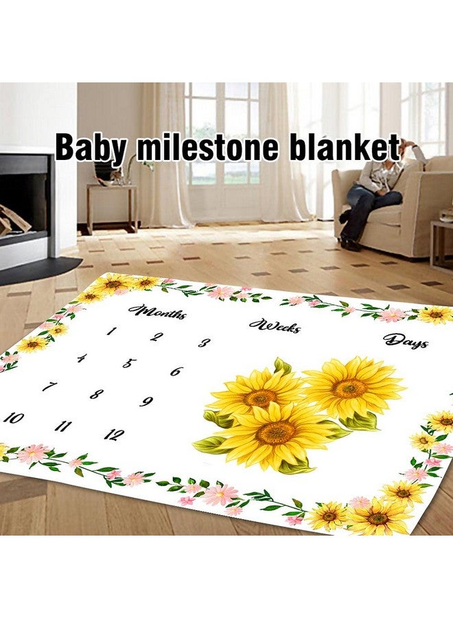 LYLYCTY Baby Monthly Milestone Blanket Sunflower Months Blanket For Neutral Newborn Baby Shower Includes Wreath And Frame 60X40 Btlsly10 - Image 4