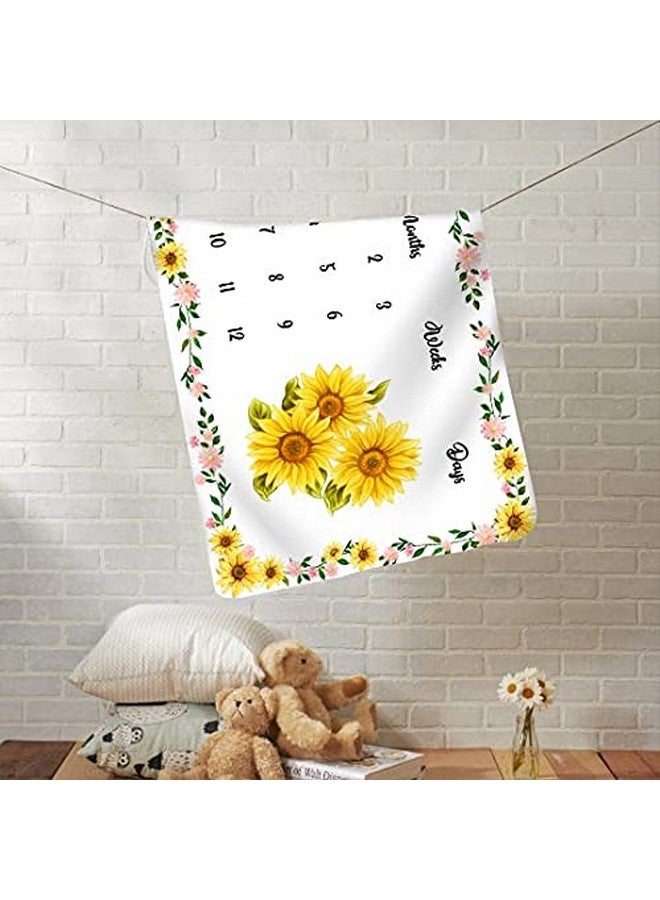 LYLYCTY Baby Monthly Milestone Blanket Sunflower Months Blanket For Neutral Newborn Baby Shower Includes Wreath And Frame 60X40 Btlsly10 - Image 5