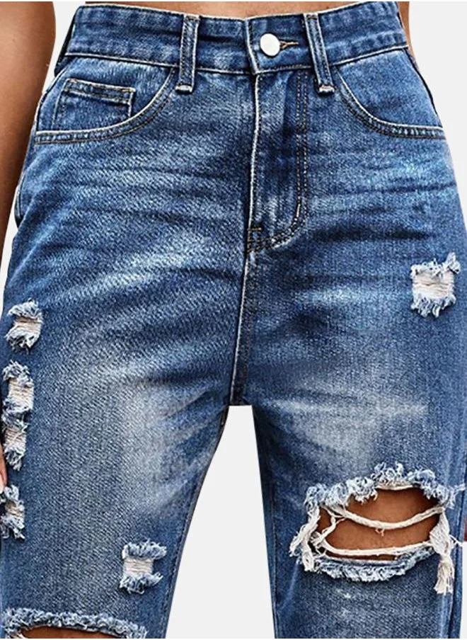 YUNIQEE Blue Straight Fit Jeans