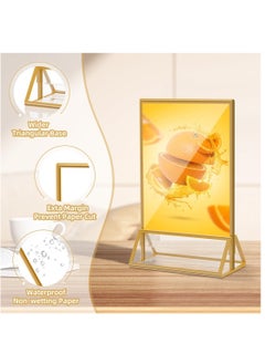 XiuWoo Acrylic Sign Holders 4x6 inches - Durable, Clear Plastic Table Top Flyer Display Stand for Home, Office, Shop, and Exhibition Easy Paper Holder Promotions announcements(Set of 6)  - Image 2
