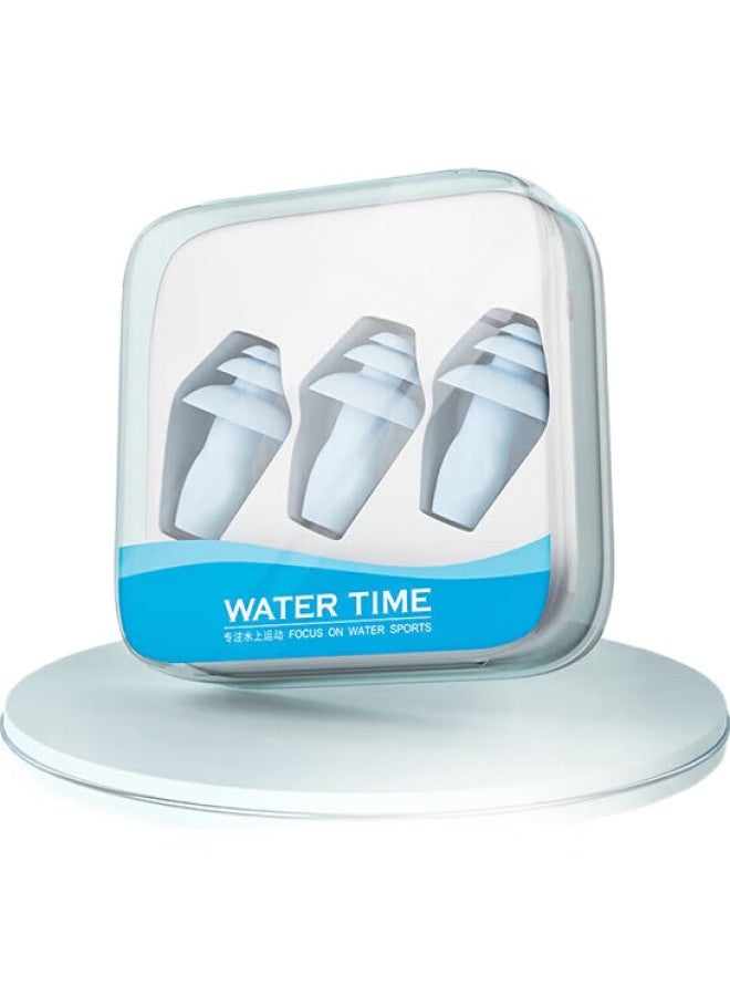 WATERTIME Swimming Waterproof Earplugs With Nose Clips, Anti-Water, Soundproof, Noise-Reducing Earplugs For Children And Adults, Navy Blue - Image 2