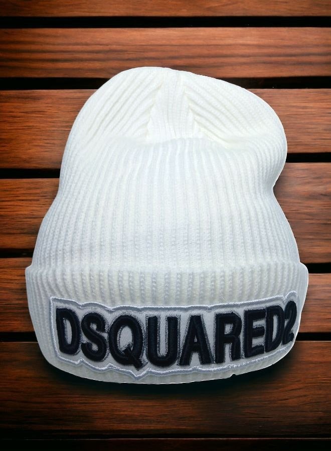 DSQUARED2 Arctic Haven: Ice Cap DSQUARED2 Unisex Winter Wool Hat - Premium Coziness & Style in  white | Perfect Cold Weather Accessory! - Image 5
