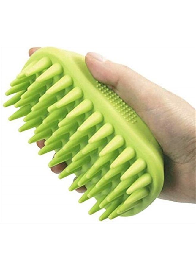 ZOOPOLR Pet Silicone Shampoo Brush for Long & Short Hair Medium Large Pets Dogs Cats, Dog hair Products Accessories Dog Back Massage for Long & Short Hair Small Large Pets Dogs Cats (Green) - Image 1