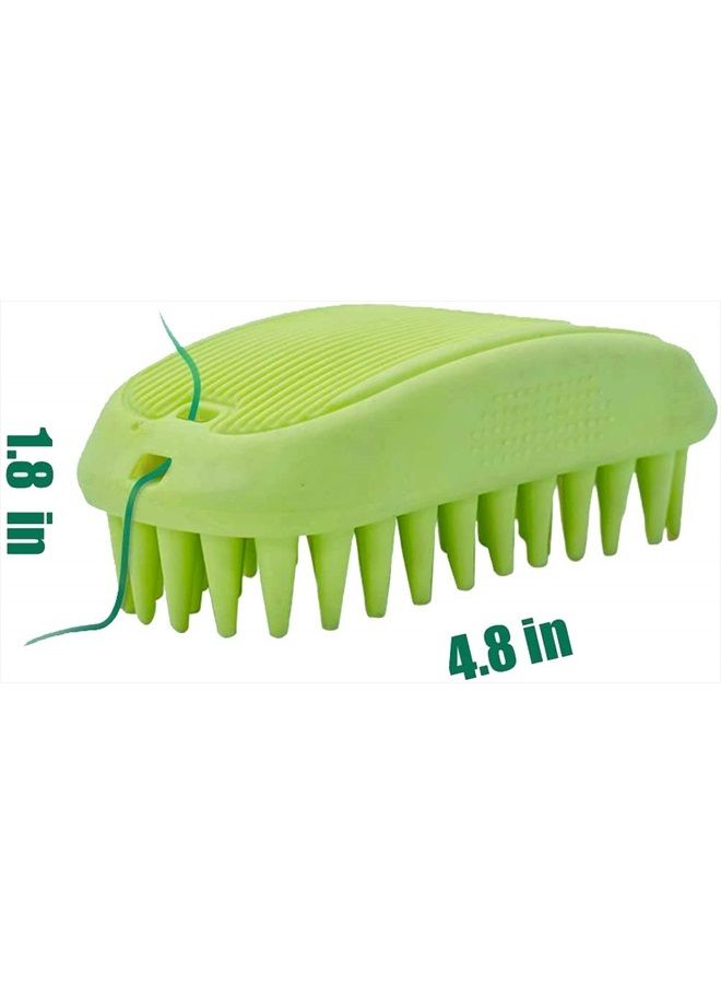 ZOOPOLR Pet Silicone Shampoo Brush for Long & Short Hair Medium Large Pets Dogs Cats, Dog hair Products Accessories Dog Back Massage for Long & Short Hair Small Large Pets Dogs Cats (Green) - Image 2