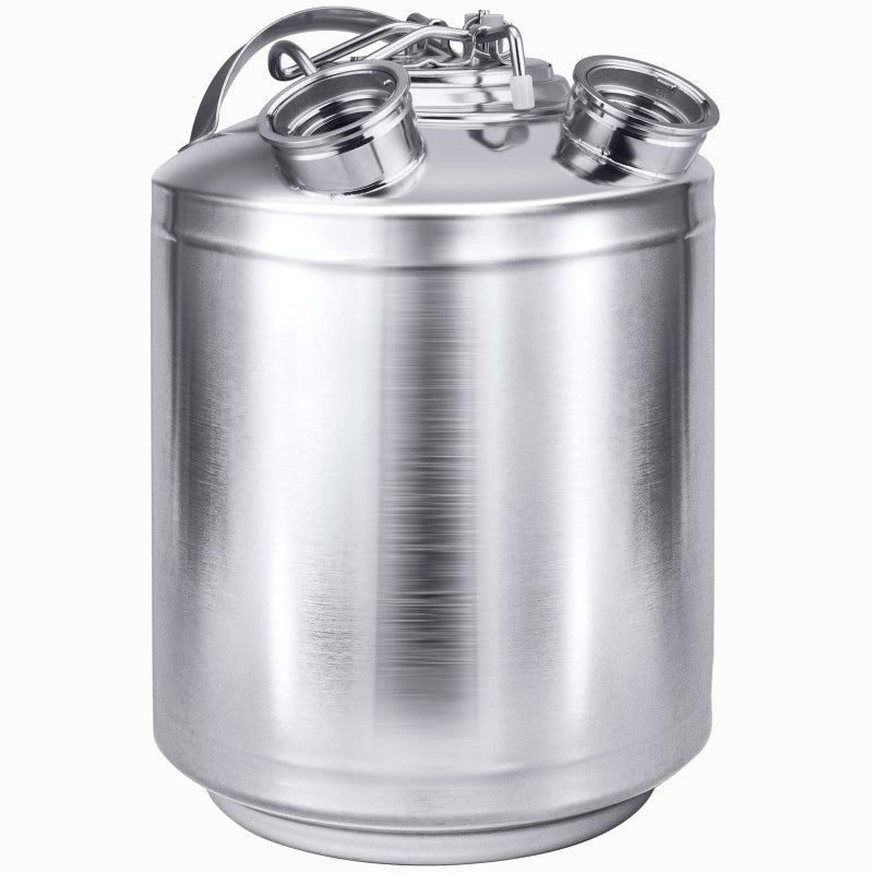TMCRAFT 25 Gallon Cleaning keg Stainless Steel Beer Line Cleaning Kits with 2 Sanke D Coupler Connections10L